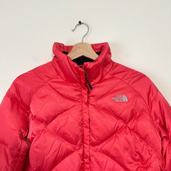 The North Face Women’s  550 Goose Down Quilted Full Zip Puffer Jacket Red Size M - Picture 2 of 13